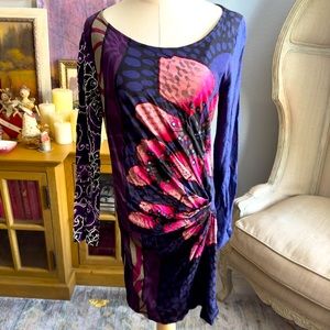 NWT Desigual Flower Mixed Pattern Dress Sequined XL